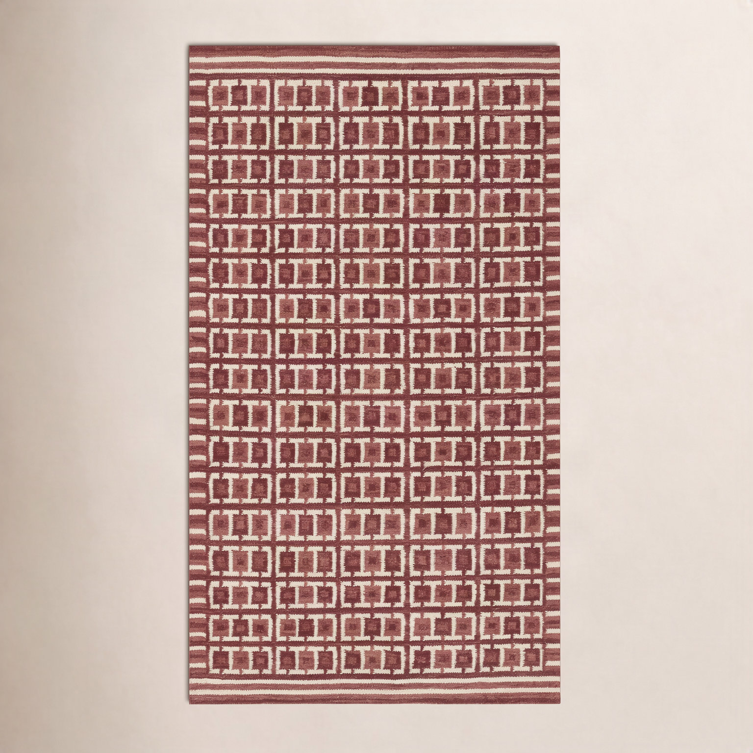 Freya Hand-Woven Geometric Wool Rug, Rectangle 8' x 10'
