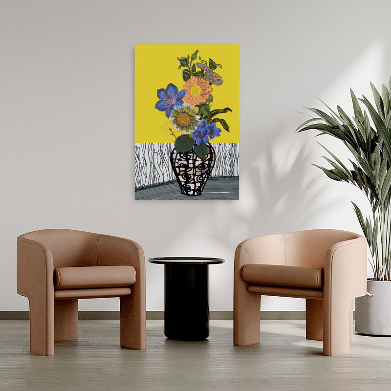 Art mural contemporain abstrait fantaisiste, H 18 po x l 12 po