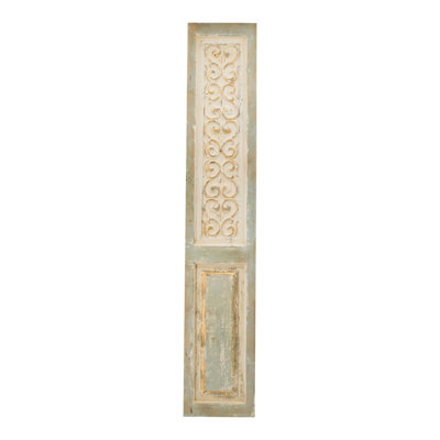 Grand panneau de suspension rectangulaire en bois 14 po x 78,5 po, sculpture murale décorative, art mural sculpté