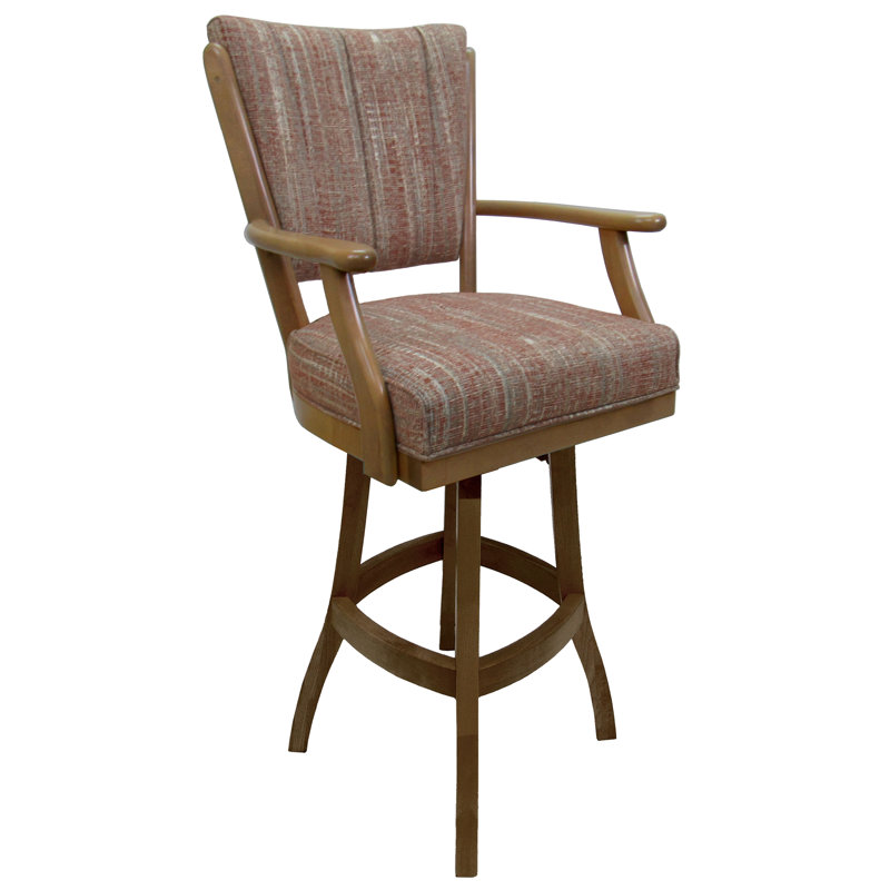 Très grand tabouret pivotant en bois Irminger, Red/Light Oak Frame, Counter Stool (24" Seat Height)