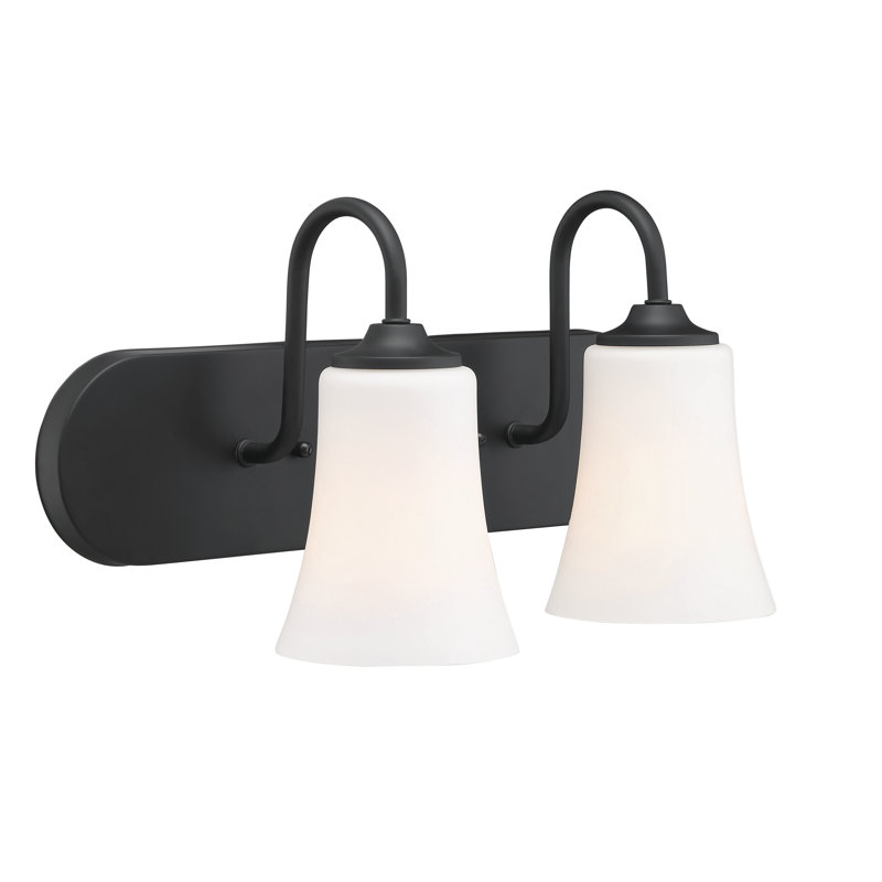 Hisako 2 - Light Dimmable Vanity Light, White Frosted, Flat Black
