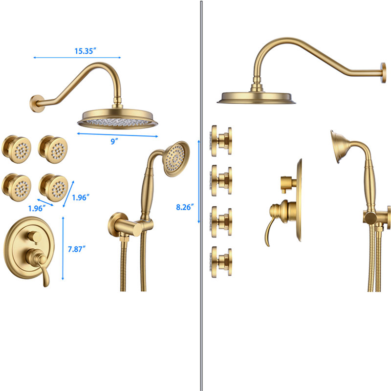 Shower Faucet, Brushed Gold