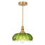 Luminaire suspendu en forme de dôme doré à 1 lumière de 10,23 po Junathean avec abat-jour en verre pétale avec cordon-122780815-112383669