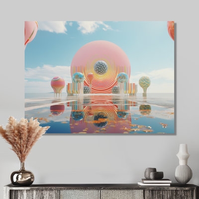 «Ethereal Sky Serenity Bliss - Abstract Landscape», reproduction d'art mural