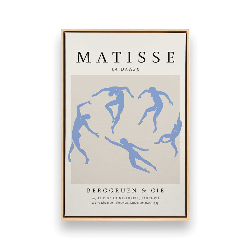 Affiche La Danse en bleu Matisse, H 48,75 po x l 32,75 po, Érable américain