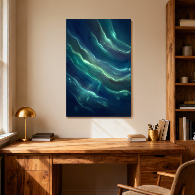 Motif abstrait de vagues océaniques abstraites, H 24 po x l 16 po