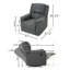 Fauteuil inclinable oscillant en tissu gris anthracite avec fauteuil inclinable manuel