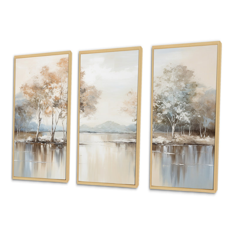 «Enchanted River Forest Minimalisme Charm», ensemble d'art mural sur toile River Decor, Cadre naturel flottant