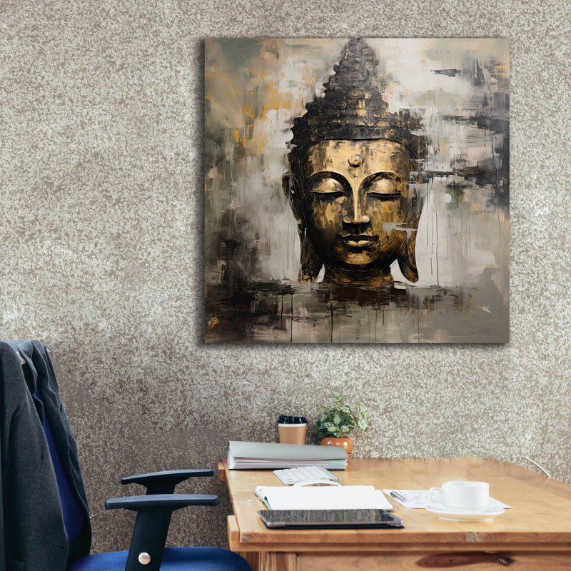 «Buddha 5» par Cameron Gray, art mural sur toile, H 37 po x l 37 po x P 1,5 po