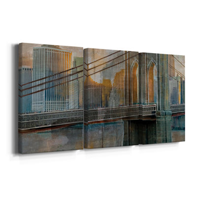 Pont de Brooklyn - Toile tendue avec châssis de qualité supérieure - Prêt à être accroché