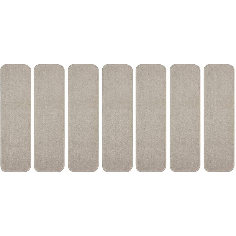 Tapis d'escalier intérieur antidérapant Comfy Collection, Crème, Rectangle 30 po x 8,5 po, Ensemble de 7