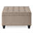 Linen Upholstered Square With Internal Compartment And Elegance Wood Base Button Design-1554741095