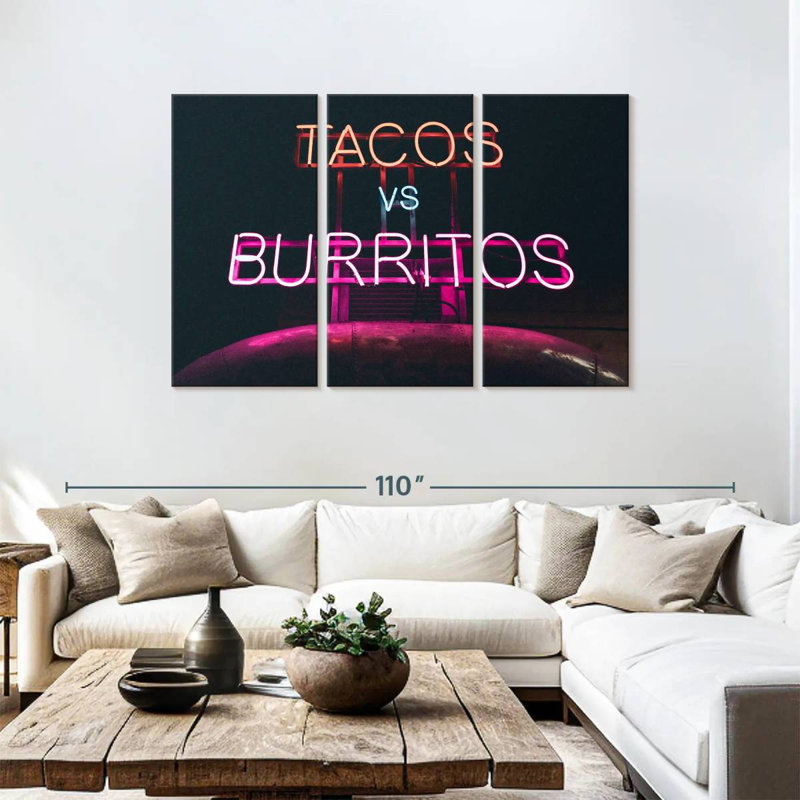Tergel Tacos Versus Burritos, 48" H x 74" W