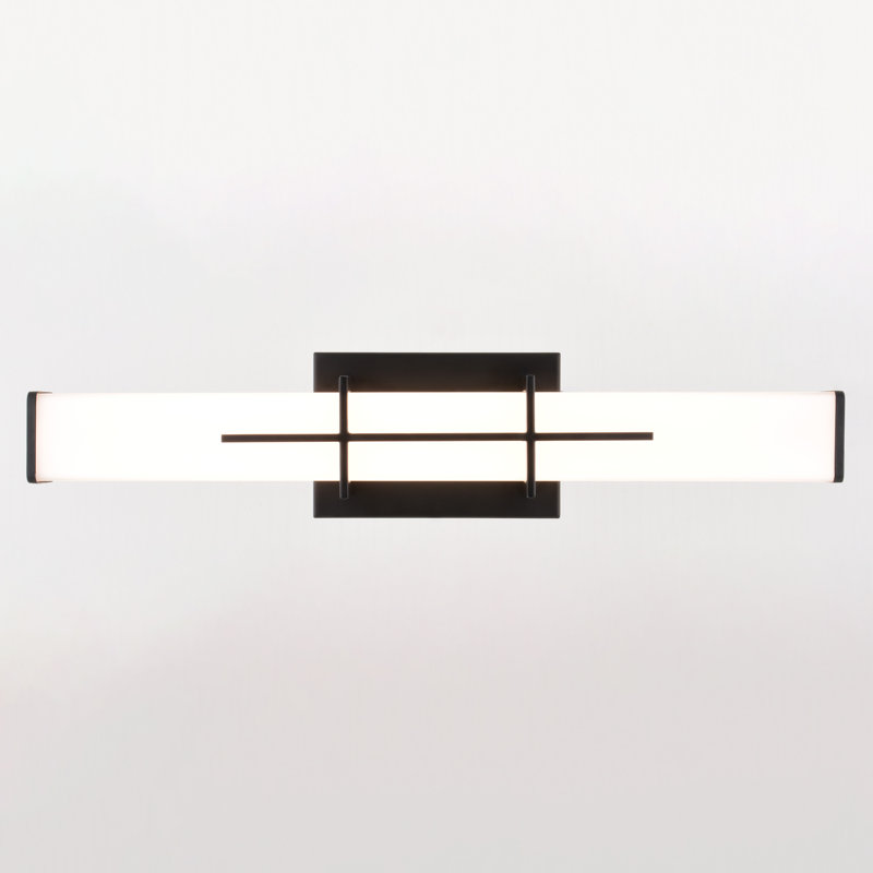 Jermanie 1 Light LED Matte Black Contemporary Bathroom Vanity Fixture White Glass