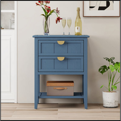 Table d'appoint polyvalente à 2 tiroirs, idéale pour diverses pièces, style américain