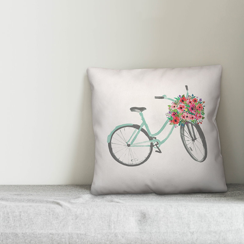 Flower Throw Pillow, 20" H x 20" W