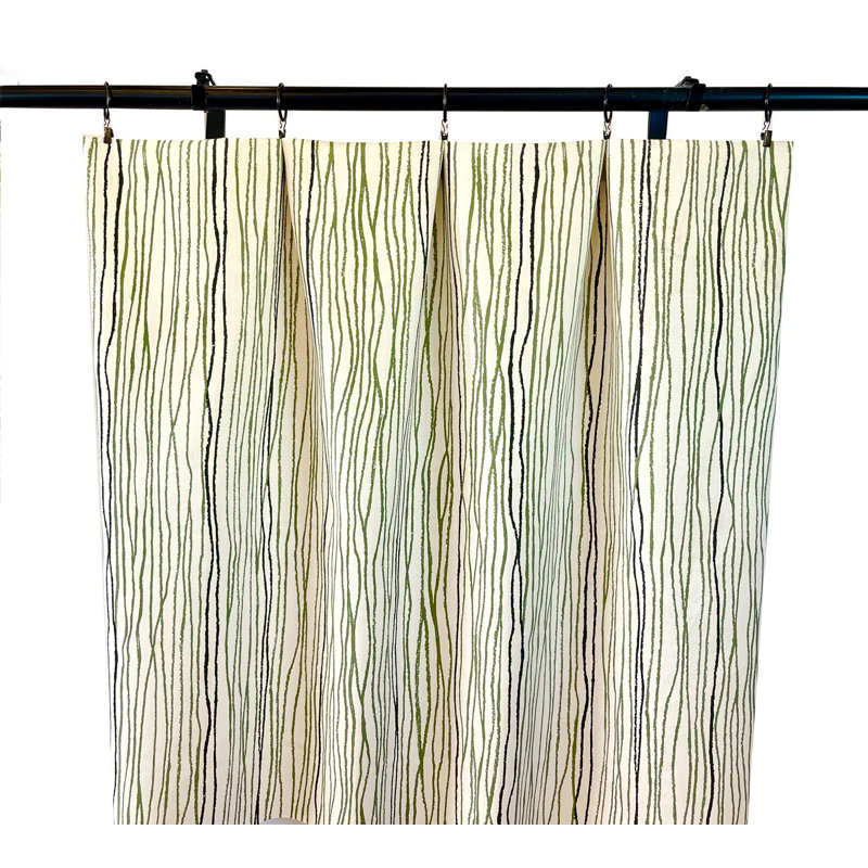Rideaux à rayures vertes et noires, L 50 po x L 90 po