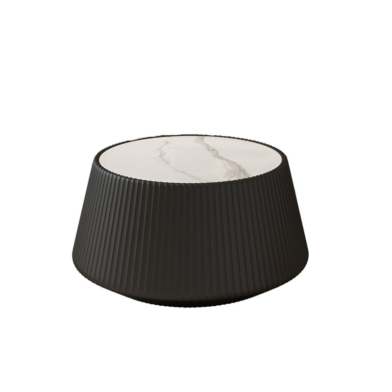 Table basse moderne en cuir fritté clair