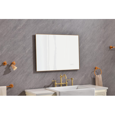 Rectangular Frame Lighted LED Mirror Anti-Fog Wall Mounted Bathroom Vanity Mirror With Lights Large Dimmable Makeup Mirror Home Decor Mirror(Horizonta -  Ivy Bronx, 5480A39C0FAC4BACA71FF20532F8DA35