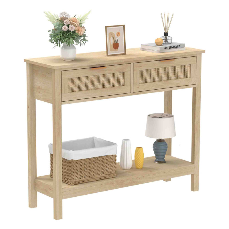 100cm Console Table, Yellow Oak