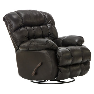 Fauteuil inclinable et pivotant en cuir italien