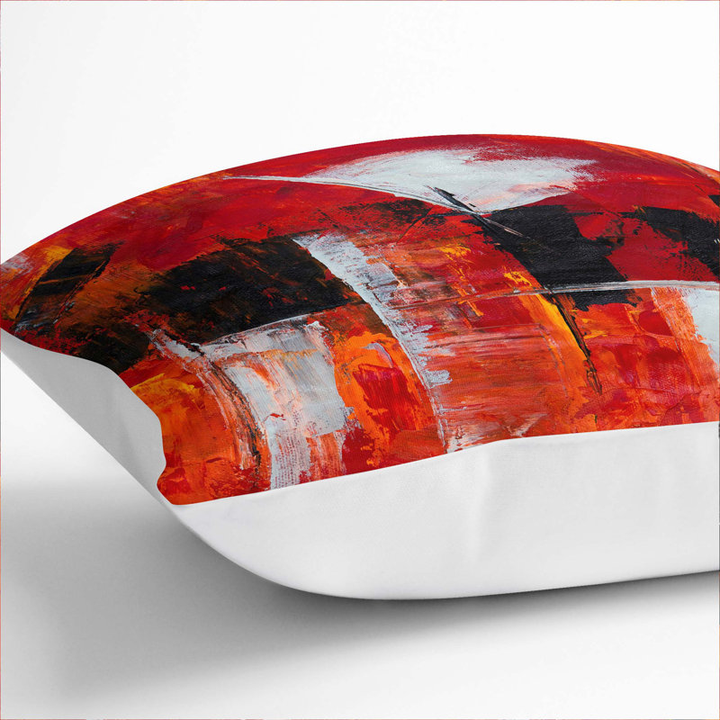 Abstract Square Throw Cushion, White, 40 x 40 cm