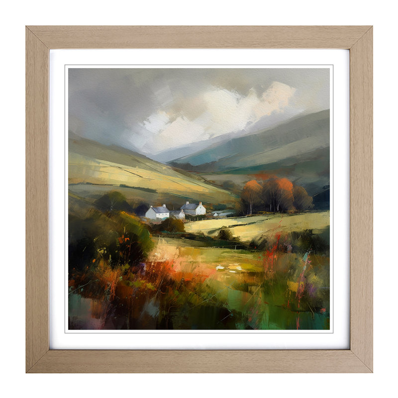 Wales Impressionism No.2 - Single Picture Frame Print on Wood, Oak