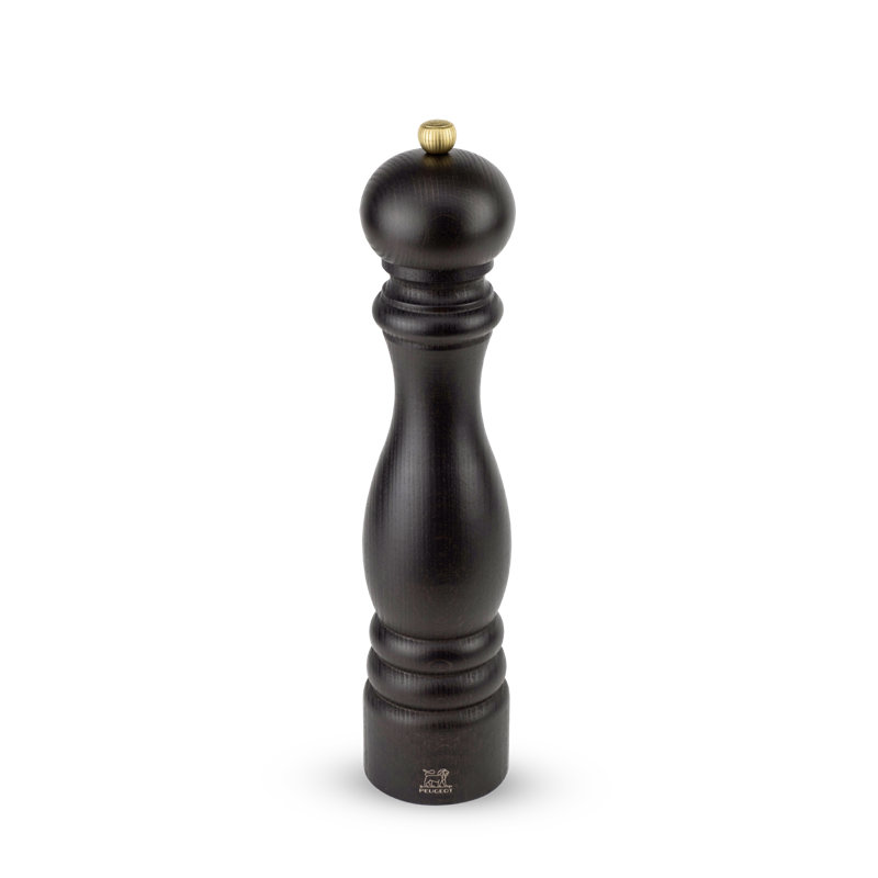 Paris Pepper Mill, Chocolate/Gold, 11.82" H x 2.63" W x 2.63" D
