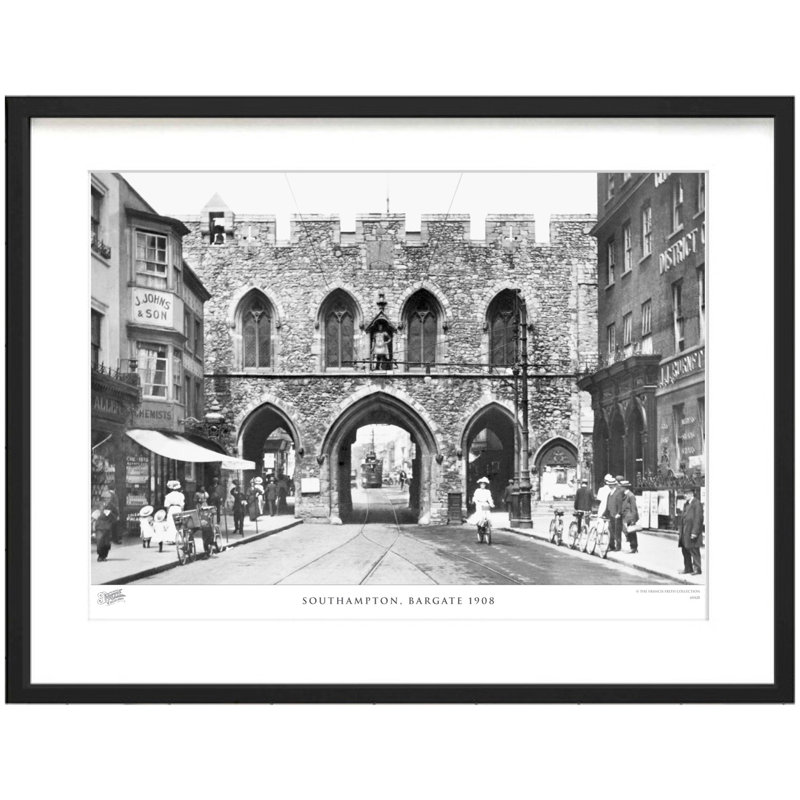 Southampton, Bargate 1908 by Francis Frith - Single Picture Frame Print, 40cm H x 50cm W x 2.3cm D
