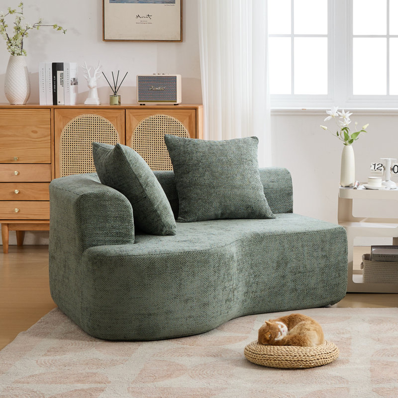 Chaise longue rembourrée incurvée sans siège requise