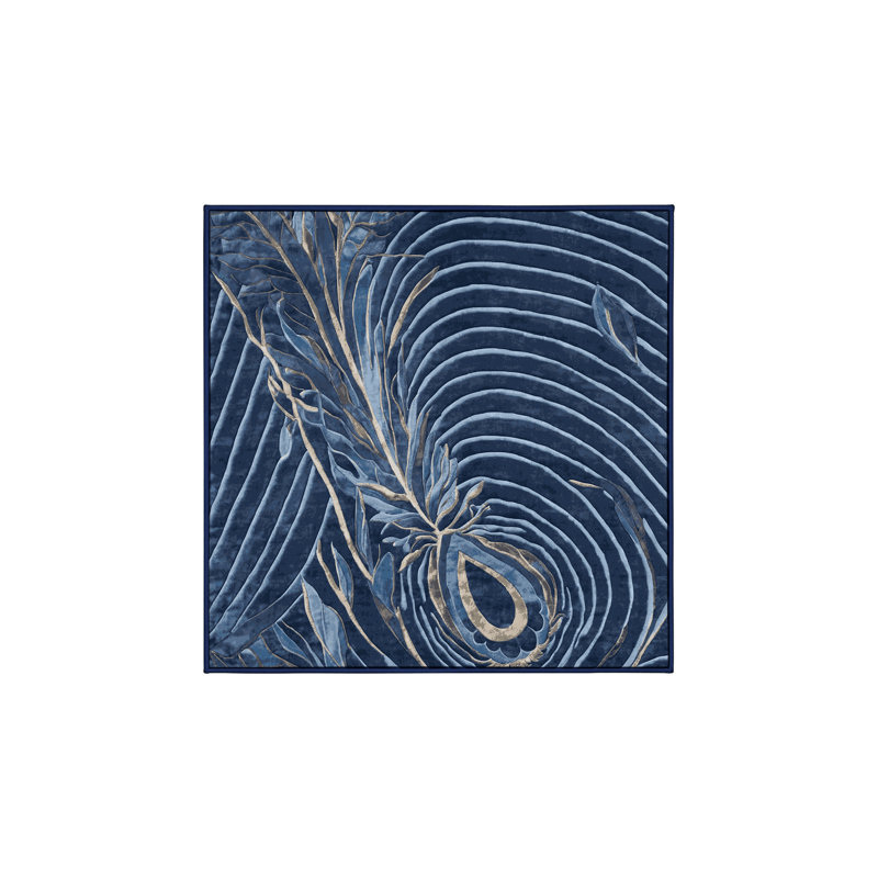 Machine Washable Gray Area Rug, Square 6'