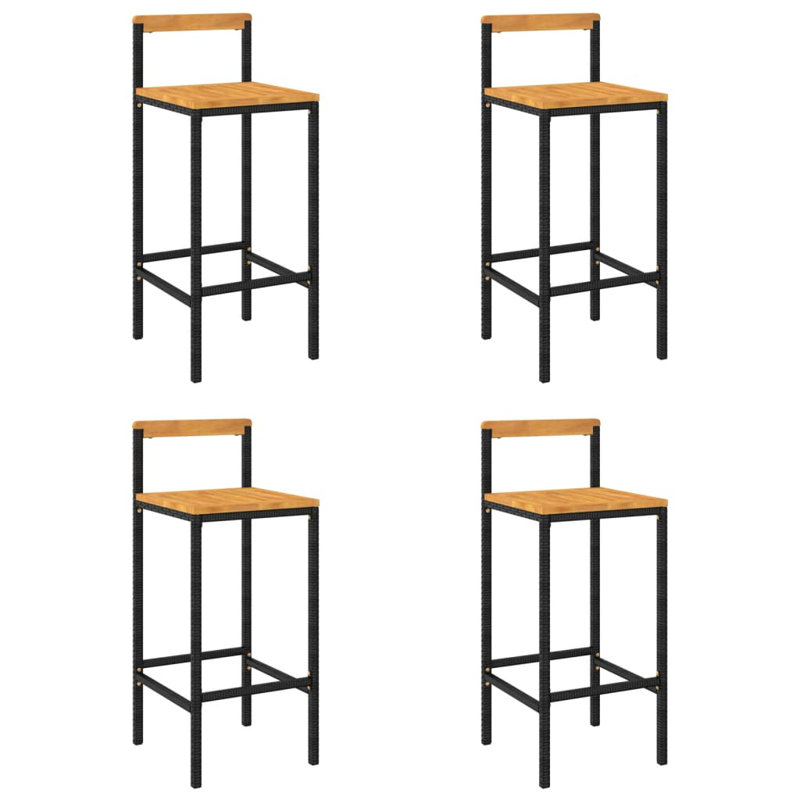 Dantonio Powder Coated Steel Outdoor Stool, Black