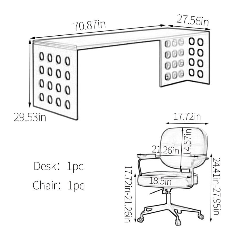 A pure solid wood hole desk