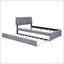 Lit plateforme tapissier avec lit gigogne double Teddy