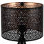 Lampe de table en fer texturé avec abat-jour découpé au laser - 20 po - Noir