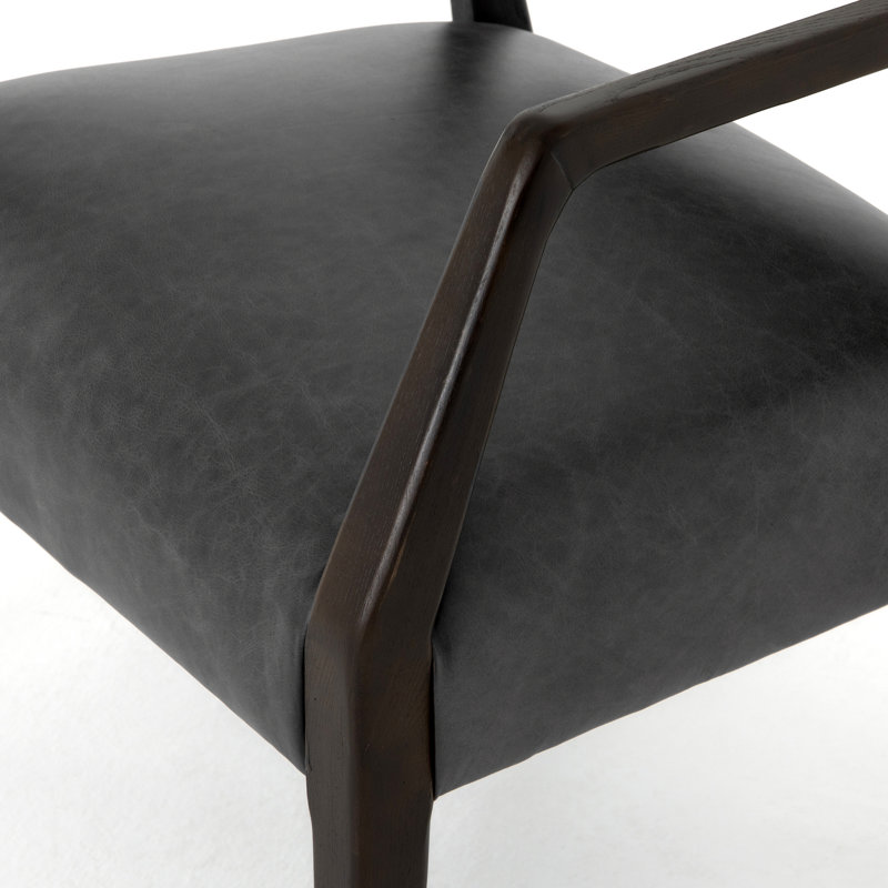 Tyler 22" Armchair, Chaps Ebony Top Grain Leather