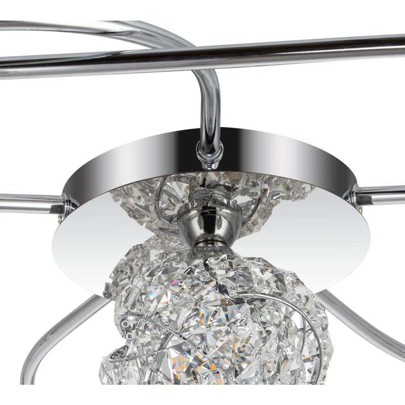 Mirri 6 Light Modern Glass Beaded Shade Ceiling Light - Chrome Base, 6xG9. Max. 5W LED (Bulb not included)