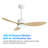 42inch 3 ABS Blades Indoor and Outdoor Ceiling Fan with Integrated LED and Remote Downrod,White and Natural Wood Grain-438892383-438892380-438892378