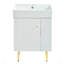 Meuble-lavabo, armoire de rangement pour salle de bain, lavabo simple en céramique, rangement à droite-345133910