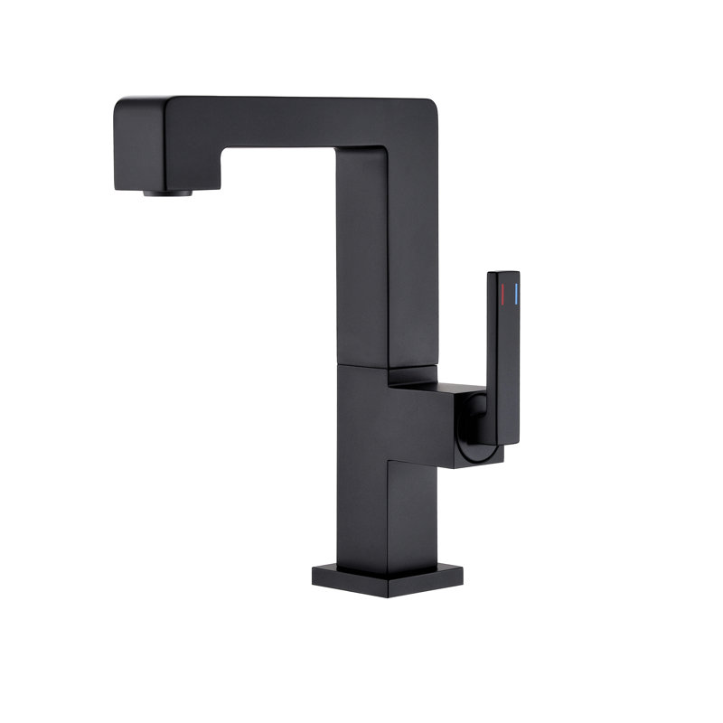 Robinet de salle de bain à un trou, Noir mat