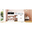 Lit mezzanine simple bas blanc avec bureau roulant, tablette et tablette de tiroirs organisés - Option de chambre polyvalente