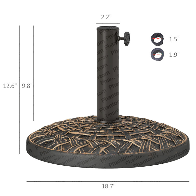 Base de parasol d'extérieur, support de parasol élégant, base de parasol d'extérieur en résine
