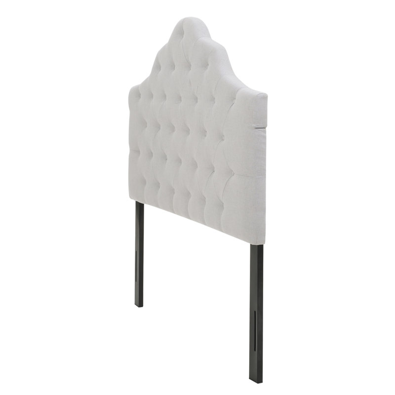 Tête de lit tapissier à panneau pour lit double / grand Fasching, Gris clair