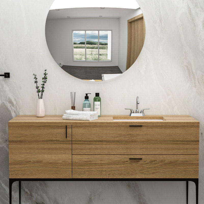 Lavabo de salle de bain rectangulaire encastré en céramique avec trop-plein - Absorption d'eau faible, pour usages multiples acides, différents