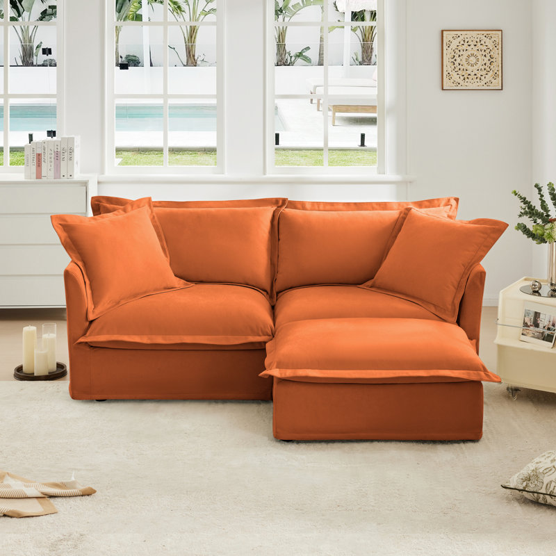 L-Shaped 4-Seater Sectional Sofa For Living Room, 34.65" H x 83.45" W x 55.05" D