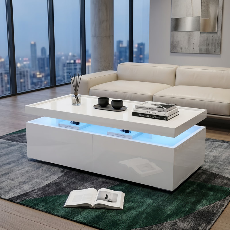 Pedestal Coffee Table with Storage