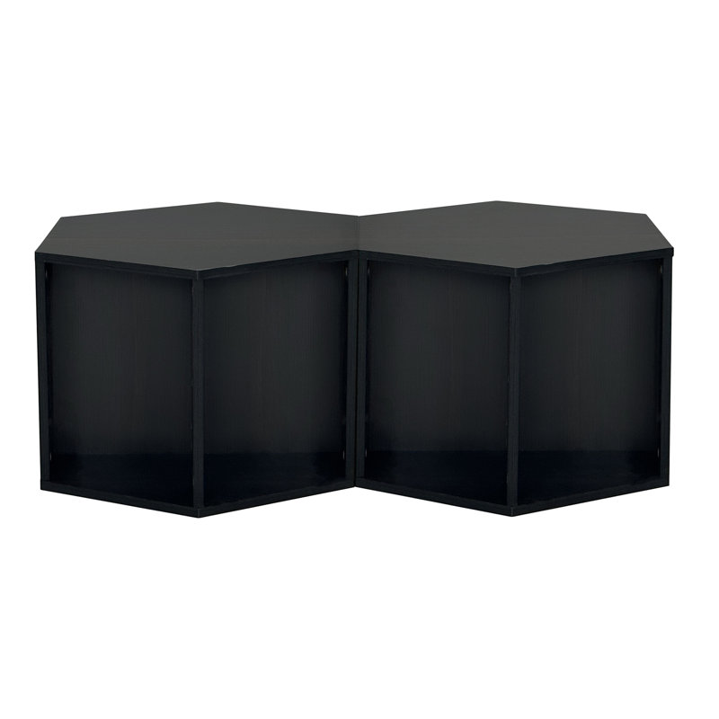 Table d'appoint 47,24 po Hexagonal, Brun-noir