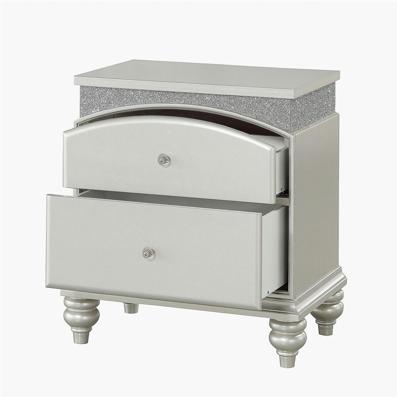 Table de chevet 2 tiroirs Platinum