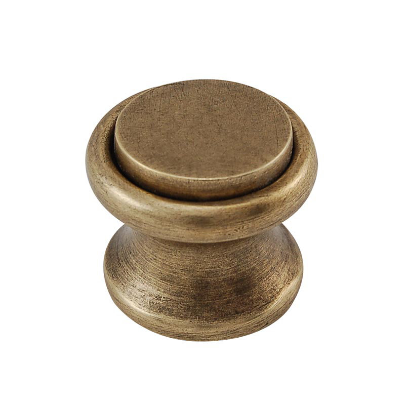 Archimedes Mushroom Knob, 0.875" H x 0.875" W x 1.125" D, Antique Brass