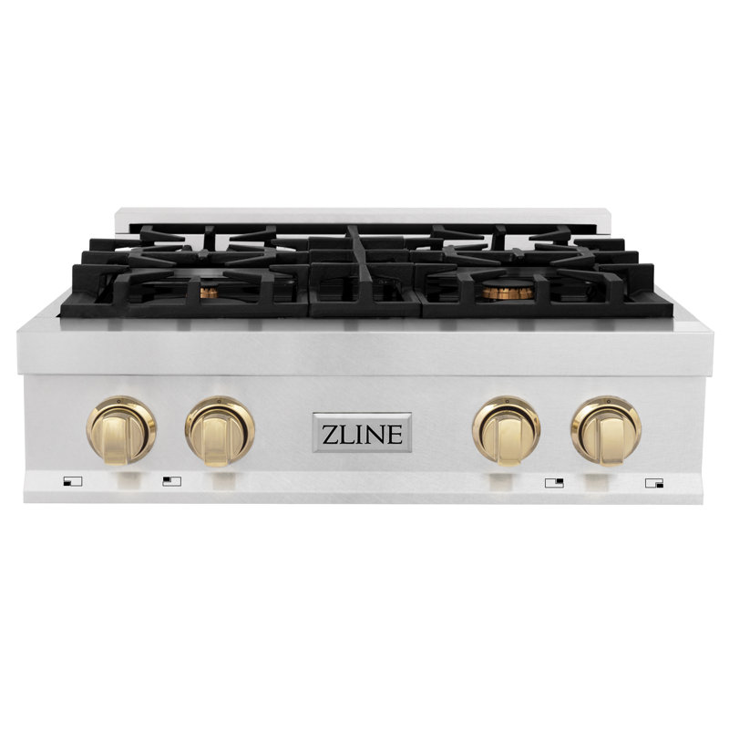 ZLINE Autograph Edition 30 in. Legacy Gas Rangetop with 4 Burners and Porcelain Cooktop in Satin Stainless Steel